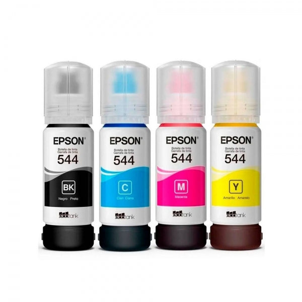Botella de tinta Epson pack x4 negra y colores