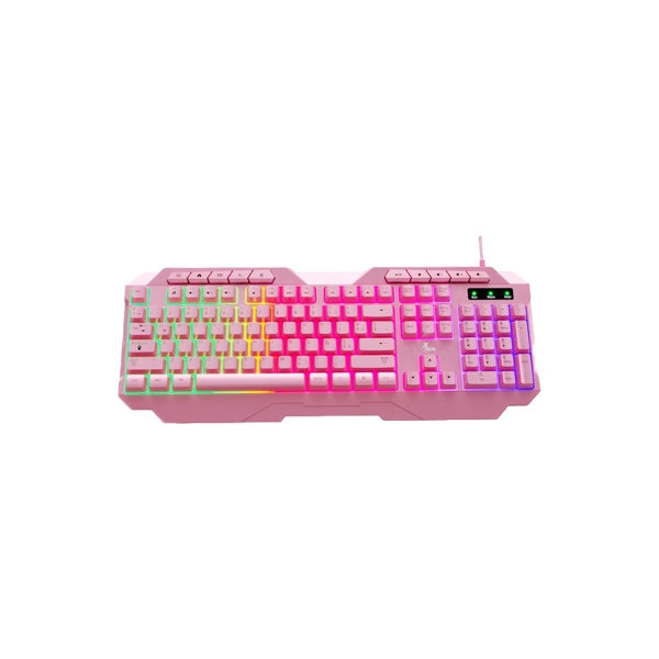 Teclado Xtech Pink con mouse Gaming con iluminación LED USB
